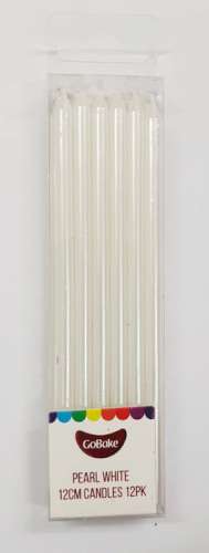 Tall Pearl White Candles - Click Image to Close
